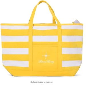 NEW Heavy Duty Zippered Beach BagTravel Tote Weekender Bag Yellow Small